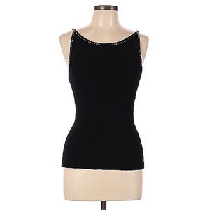 Vie by Victoria Royal Sleeveless Black Beaded Top